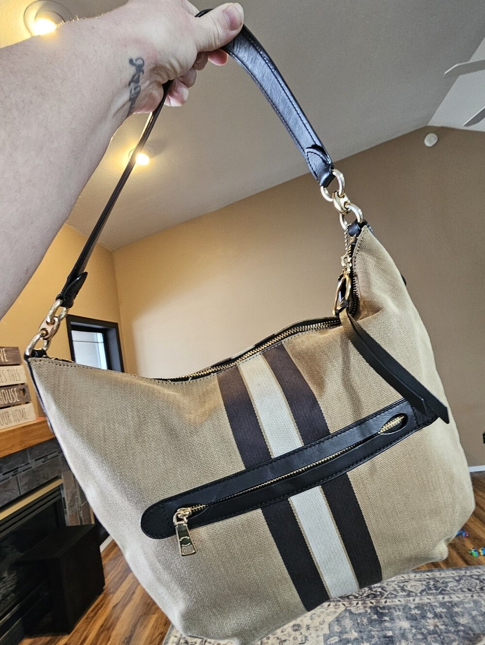 Coach Skylar Hobo Bag with Varsity Stripe - MRSP $398 - Picture 10 of 13